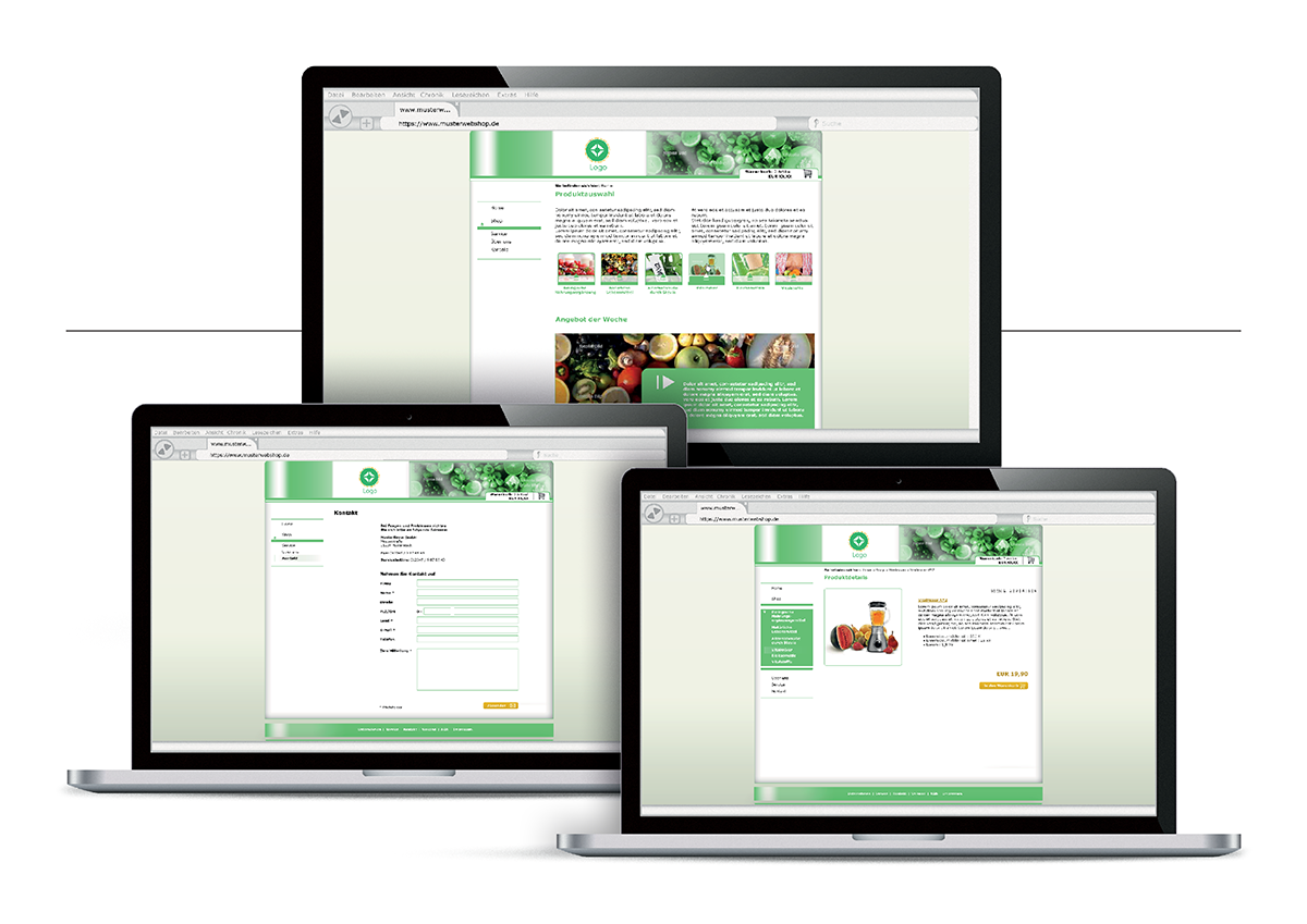 Webdesign-Template für den E-Commerce der Sysia GmbH, entwickelt bei twokom. Modularer Aufbau mit sieben Seitenvorlagen für Onlineshops – kosteneffizient, klar strukturiert & benutzerfreundlich.