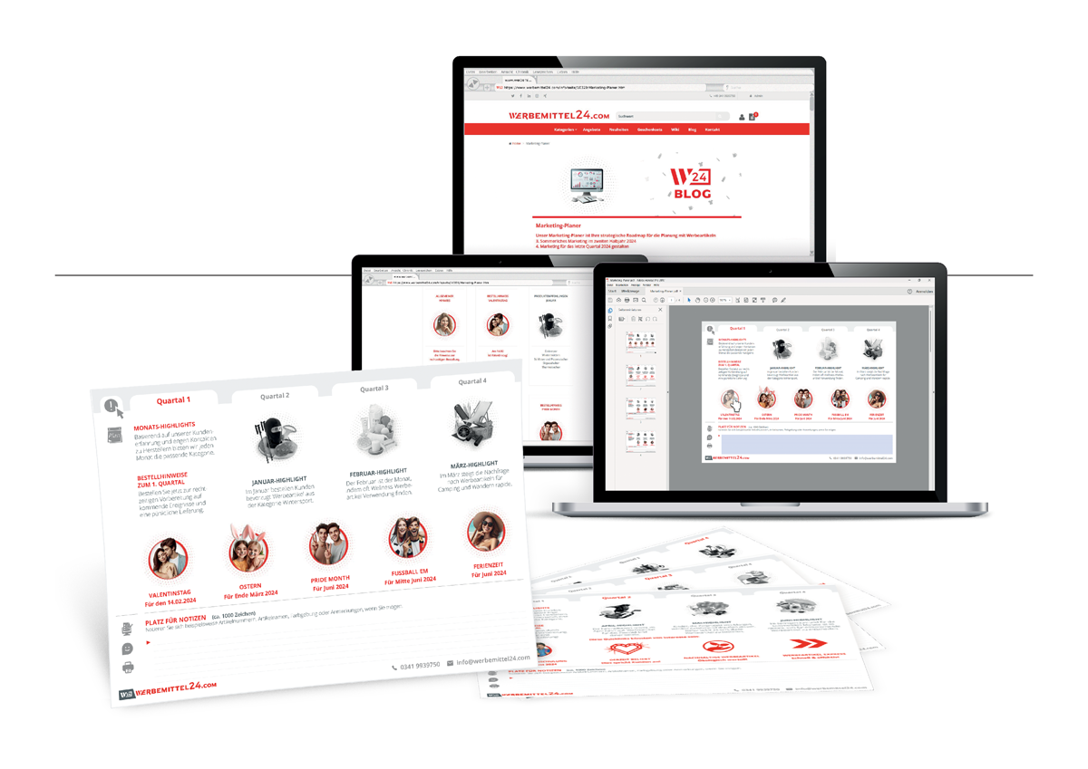 Portfolio: Christoph Reiche von christoph-reiche.de, PDF-Design eines Marketing-Planers im Corporate Design von Werbemittel24.com GmbH